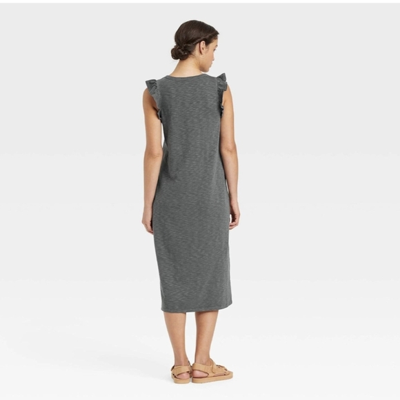 Universal Threads Gray Ruffle Sleeve Scoop Dress Maxi Dress Women's Size Small - Picture 3 of 6